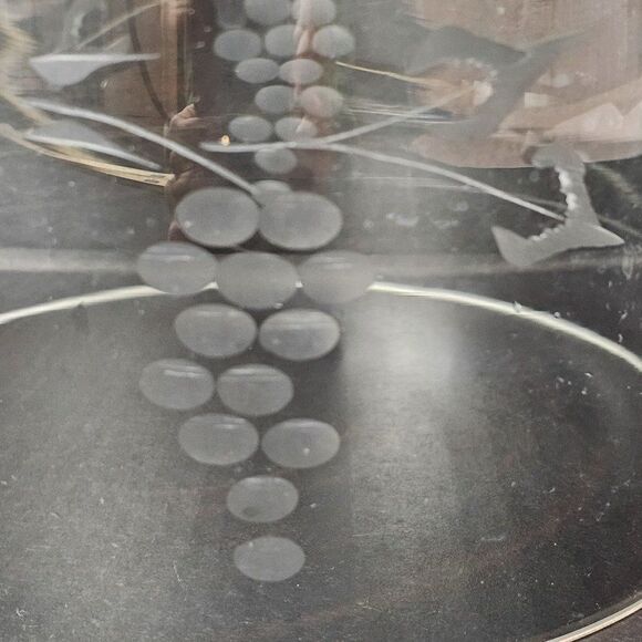 Replacement Clear Glass Dome for Cheese Board Etched Grapes 6" x 6-1/4" - Picture 2 of 7